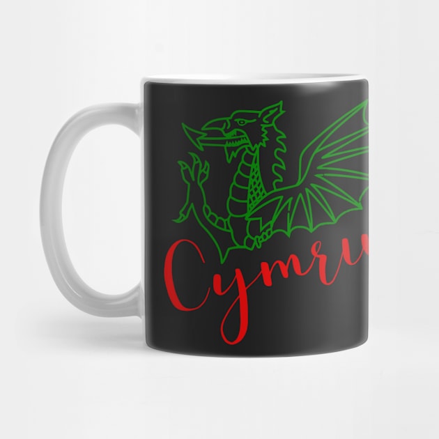 GREEN CYMRU DRAIG GOCH RED DRAGON by MarniD9